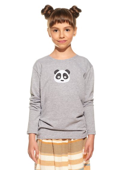 Pískacie tričko Lana, Detské, Sivá, Panda (Velkosť 104)