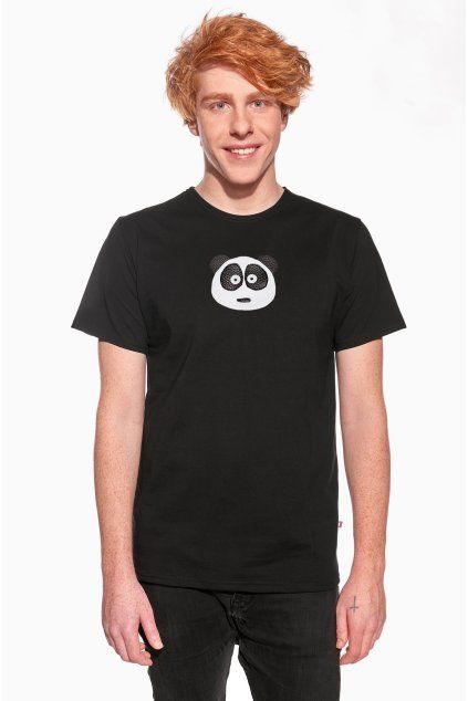 Samo, Pánske tričko, Čierne, Panda (Veľkosť XXL)