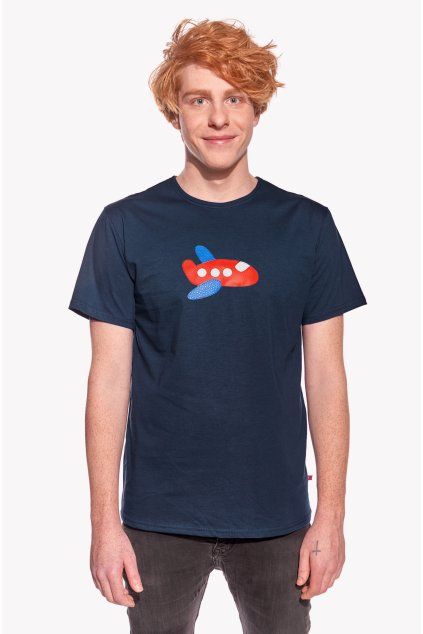 Samo, Pánske tričko, Tmavomodré, Lietadlo (Veľkosť XXL)