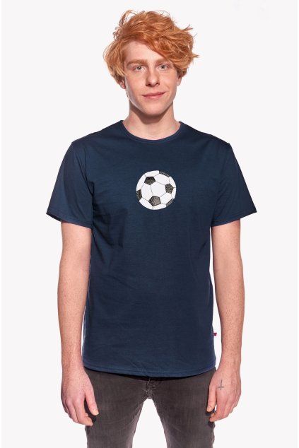 Samo, Pánske tričko, Tmavomodré, Futbalová lopta (Veľkosť XXL)