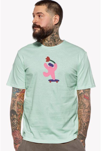 Samo, Pánske tričko, Mentolové, Skater (Veľkosť XXL)