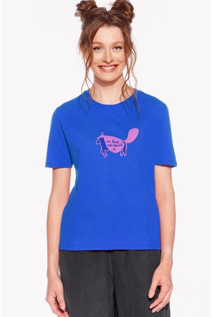 Johana, Dámske tričko, Královska modrá, Unicorn (Veľkosť XS)