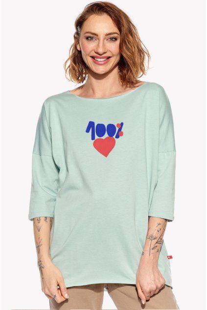 Sara, Dámske tričko, Mentolové, 100love (Veľkosť XXS)