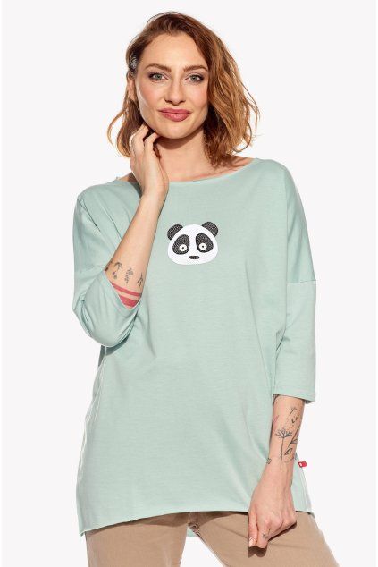 Sara, Dámske tričko, Mentolové, Panda (Veľkosť XXS)