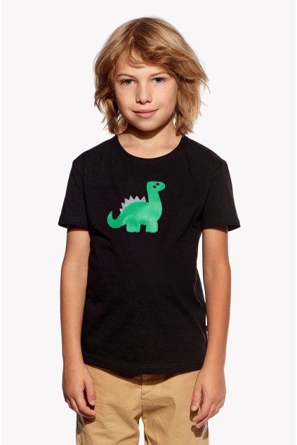 Leo, Detské tričko, Čierne, Dino (Veľkosť 98)