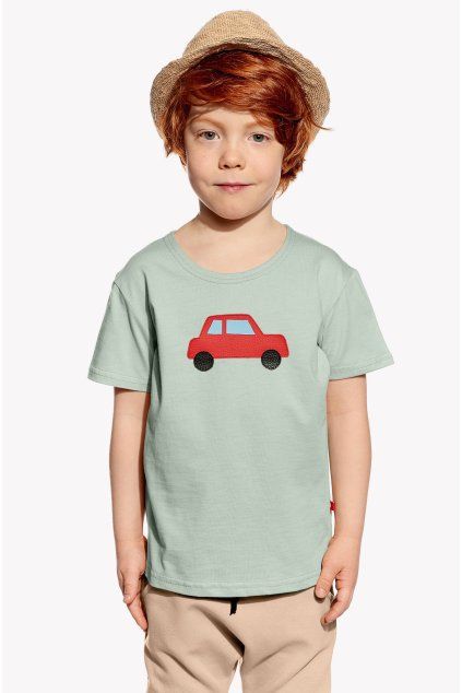 Leo, Detské tričko, Mentolové, Auto (Veľkosť 98)