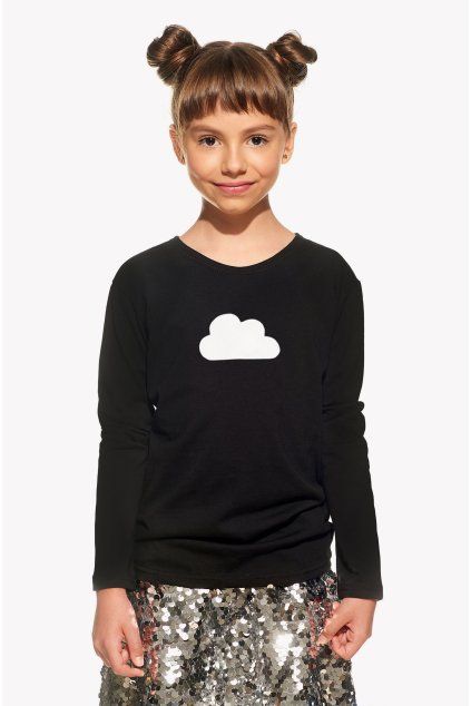 Lana, Detské tričko, Čierne, Oblak, Cloud (Veľkosť 98)