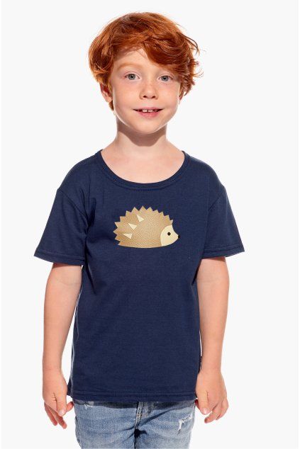 Leo, Detské tričko, Tmavomodré, Ježko (Veľkosť 98)