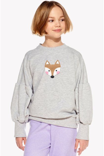 Fiona, Detská mikina, Sivá, Líška (Veľkosť 98)