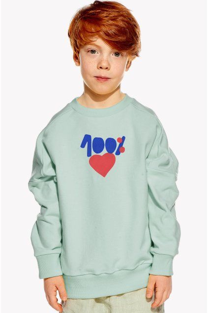 Natan, Detská Mikina, Mentolová, 100love (Veľkosť 98)