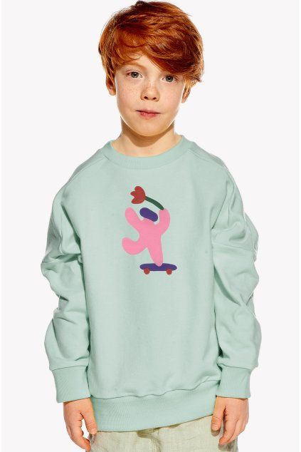 Natan, Detská Mikina, Mentolová, Skater (Veľkosť 98)