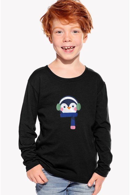 Maty, Detské tričko, Čierne, Pingu (Veľkosť 98)