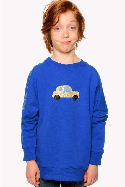 Natan, Detská mikina, Královska modrá, Auto (Veľkosť 98)