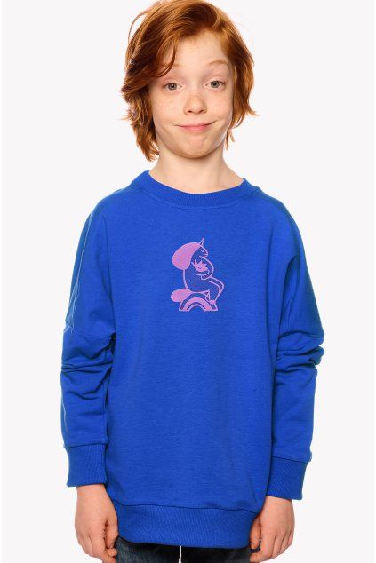 Natan, Detská mikina, Královska modrá, Unicorn (Veľkosť 98)