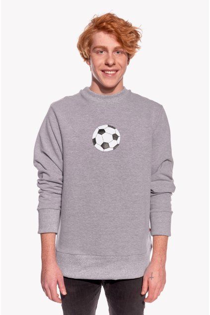 Pánska Mikina, Sivá, Futbalová lopta (Veľkosť XXL)