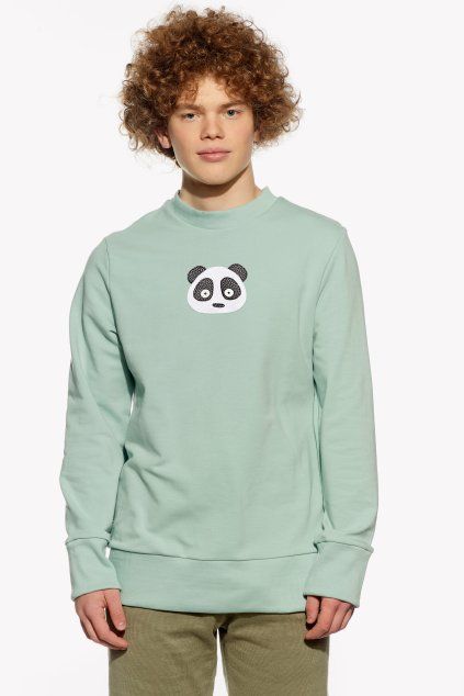 Pánska Mikina, Mentolová, Panda (Veľkosť XXL)