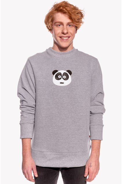 Pánska Mikina, Sivá, Panda (Veľkosť XXL)