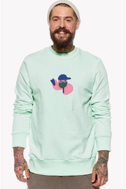 Pánska Mikina, Mentolová, Lover (Veľkosť XXL)