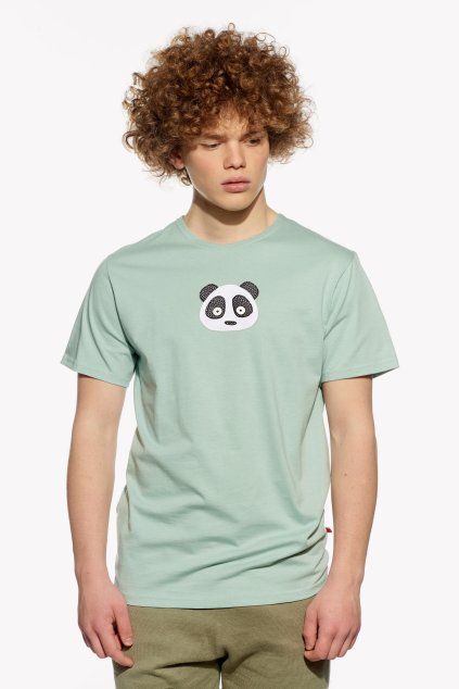 Samo, Pánske tričko, Mentolové, Panda (Veľkosť XXL)